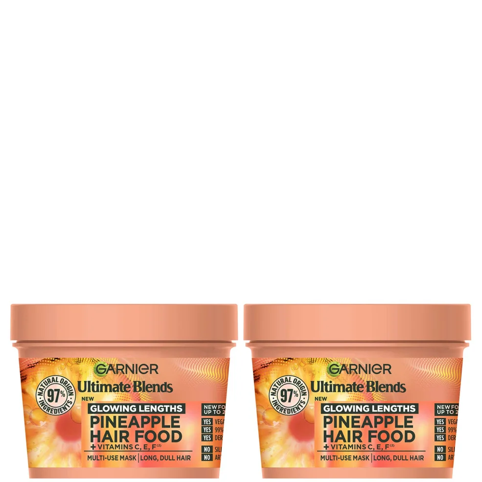 Garnier Ultimate Blends Pineapple 3-in-1 Glowing Hair Mask Duo Afbeelding 1