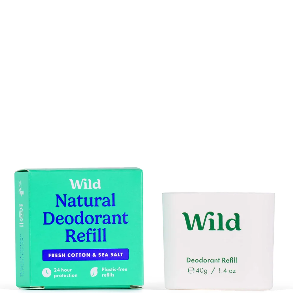 Wild Fresh Cotton and Sea Salt Deodorant Refill 40g Afbeelding 1