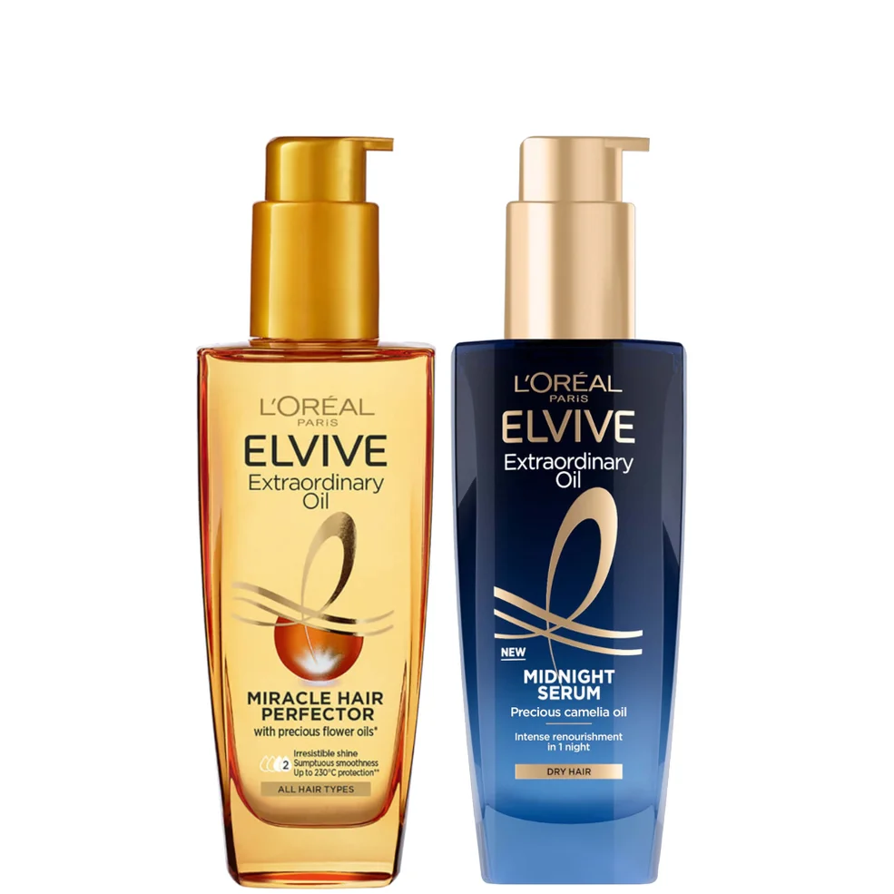 L'Oréal Paris Elvive Extraordinary Oil Nourished Hair Treatment Day and Night Routine Set for Dry Hair Afbeelding 1