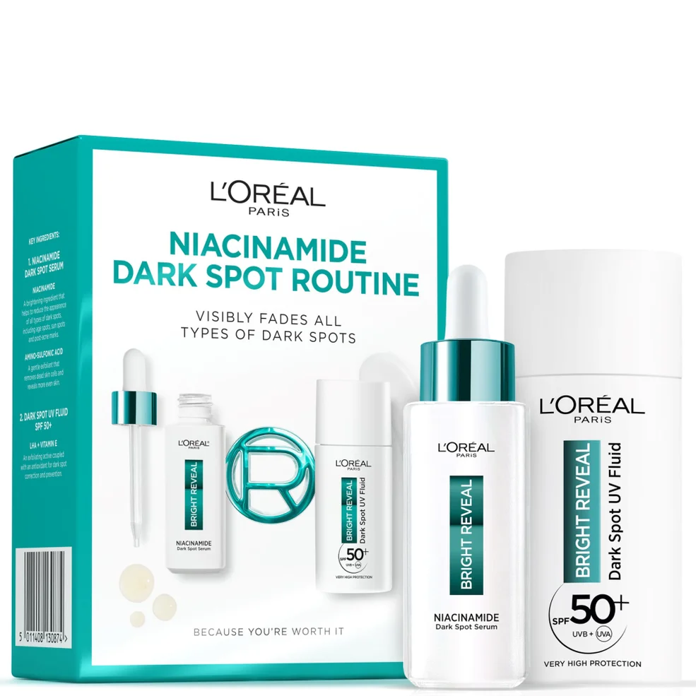 L'Oréal Paris Bright Reveal Niacinamide Pigmentvlekkenroutine met Serum en UV-fluid SPF50+ Afbeelding 1