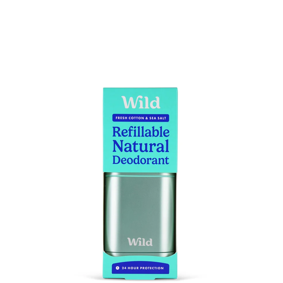Wild Men's Mint and Aloe Vera Deodorant in Aqua Case 40g Afbeelding 1