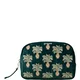 Elizabeth Scarlett Pineapple Emerald Velvet Cosmetics Bag