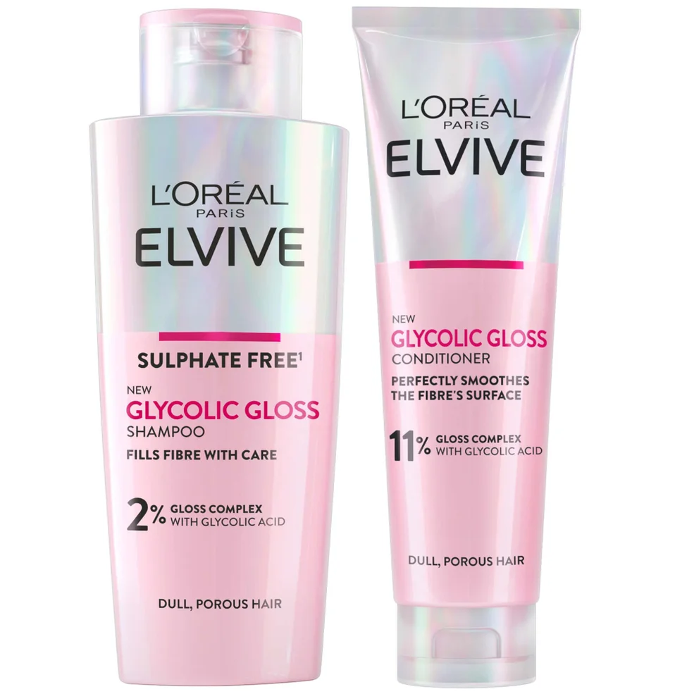 L'Oréal Paris Elvive Glycolic Gloss Shampoo and Conditioner Set for Dull Hair Afbeelding 1