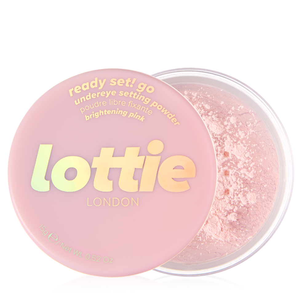 Lottie London Ready Set! Go Translucent Finishing Powder 15g - Brightening Pink Afbeelding 1