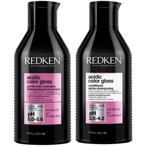Redken Acidic Color Gloss Sulphate-Free Shampoo and Conditioner 500ml, Colour Protection Routine for Glass-Like Shine Bundle - undefined undefined