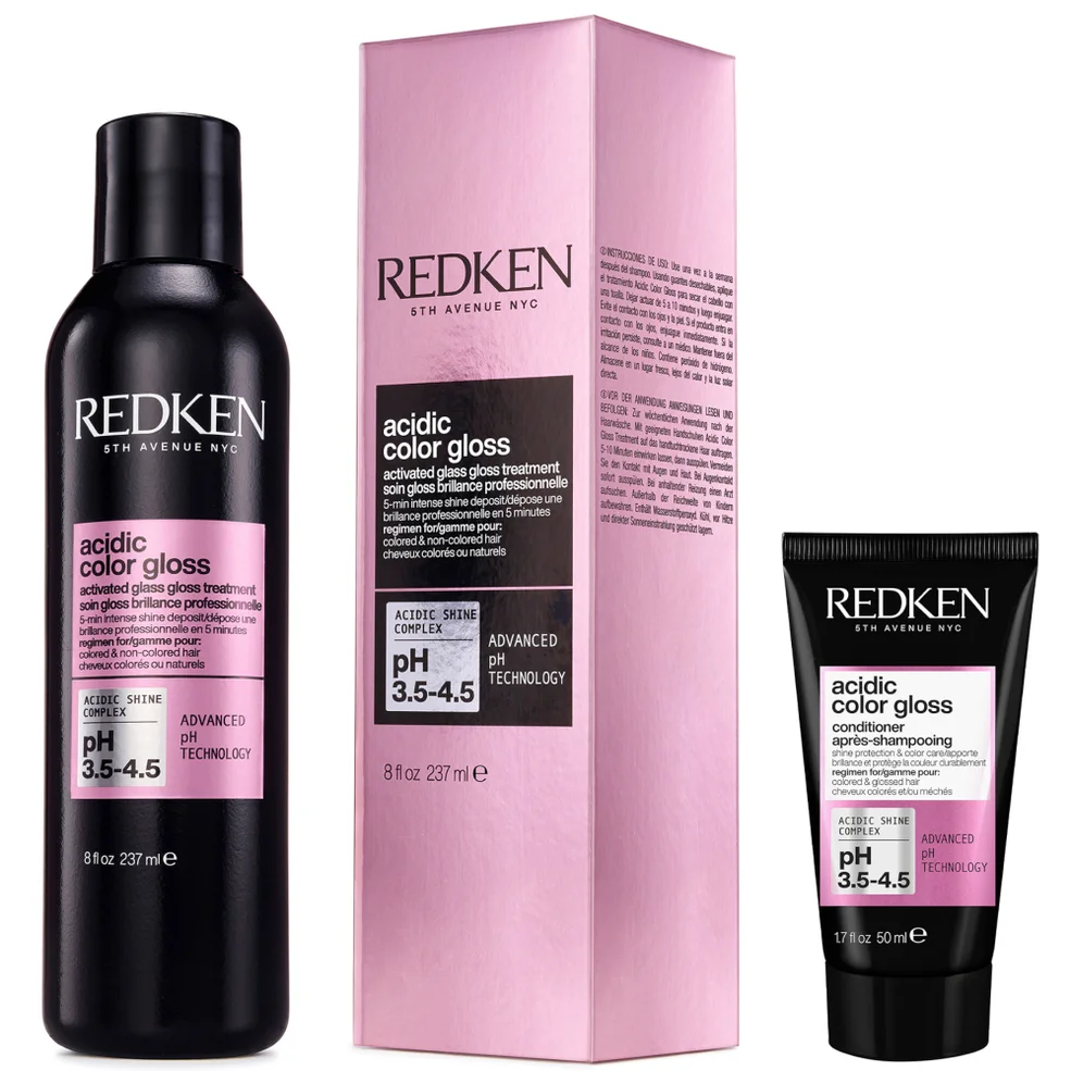 Redken Acidic Color Gloss Activated Glass Gloss Treatment 237ml and Conditioner Mini 50ml, Glass-Like Shine Afbeelding 1