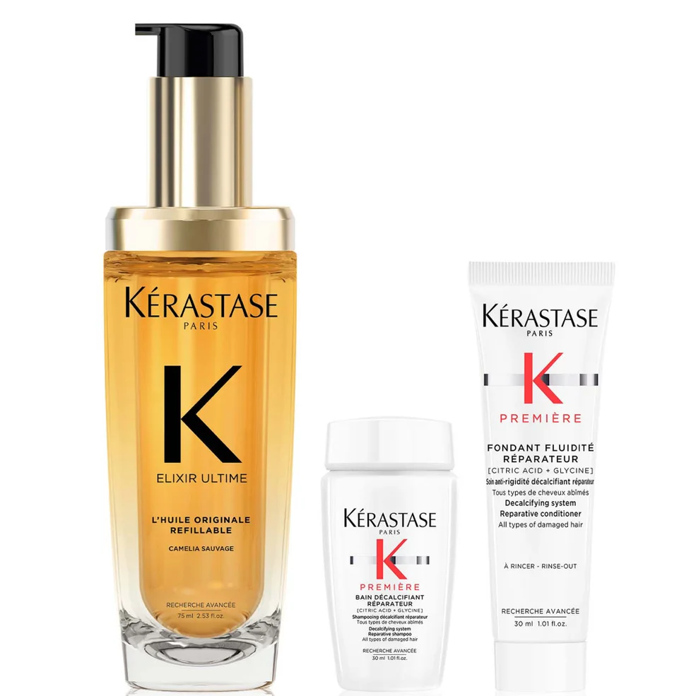Kérastase Elixir Ultime L'Huile Originale Hair Oil 75ml for all hair types with Mini Deluxe Première Shampoo 30ml and Conditioner 30ml Duo Afbeelding 1