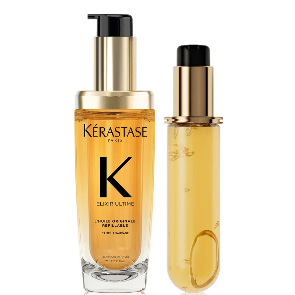 Kérastase Elixir Ultime L'Huile Originale Hair Oil 75ml for All Hair Types with 75ml Refill Bundle Afbeelding 1