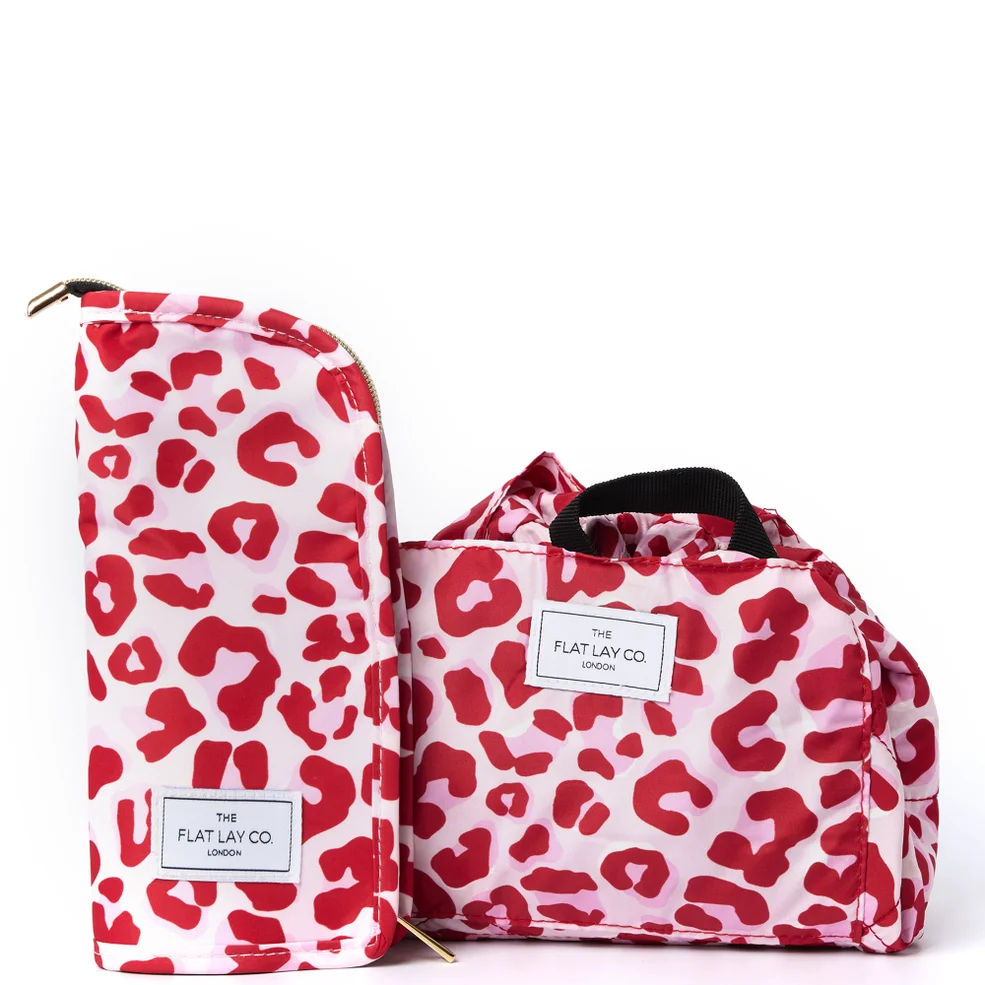 The Flat Lay Co. X LookFantastic Makeup Bag Duo in Pink Leopard Afbeelding 1