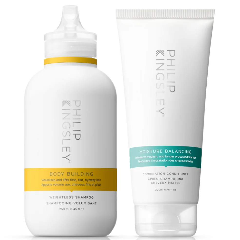 Philip Kingsley Body Building Shampoo 250ml and Moisture Balancing Conditioner 200ml Duo Afbeelding 1
