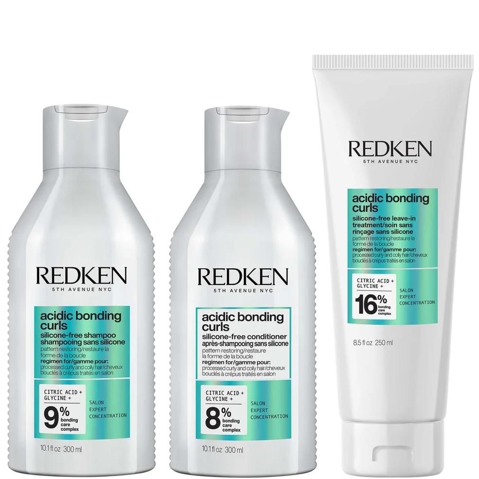 Redken Acidic Bonding Curls Silicone-Free Shampoo Conditioner and Leave-In Routine for Damaged Curls and Coils Afbeelding 1