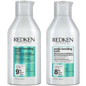 Redken Acidic Bonding Curls Silicone-Free Shampoo and Conditioner Bundle for Restoring Damaged Curly and Coily Hair - undefined undefined