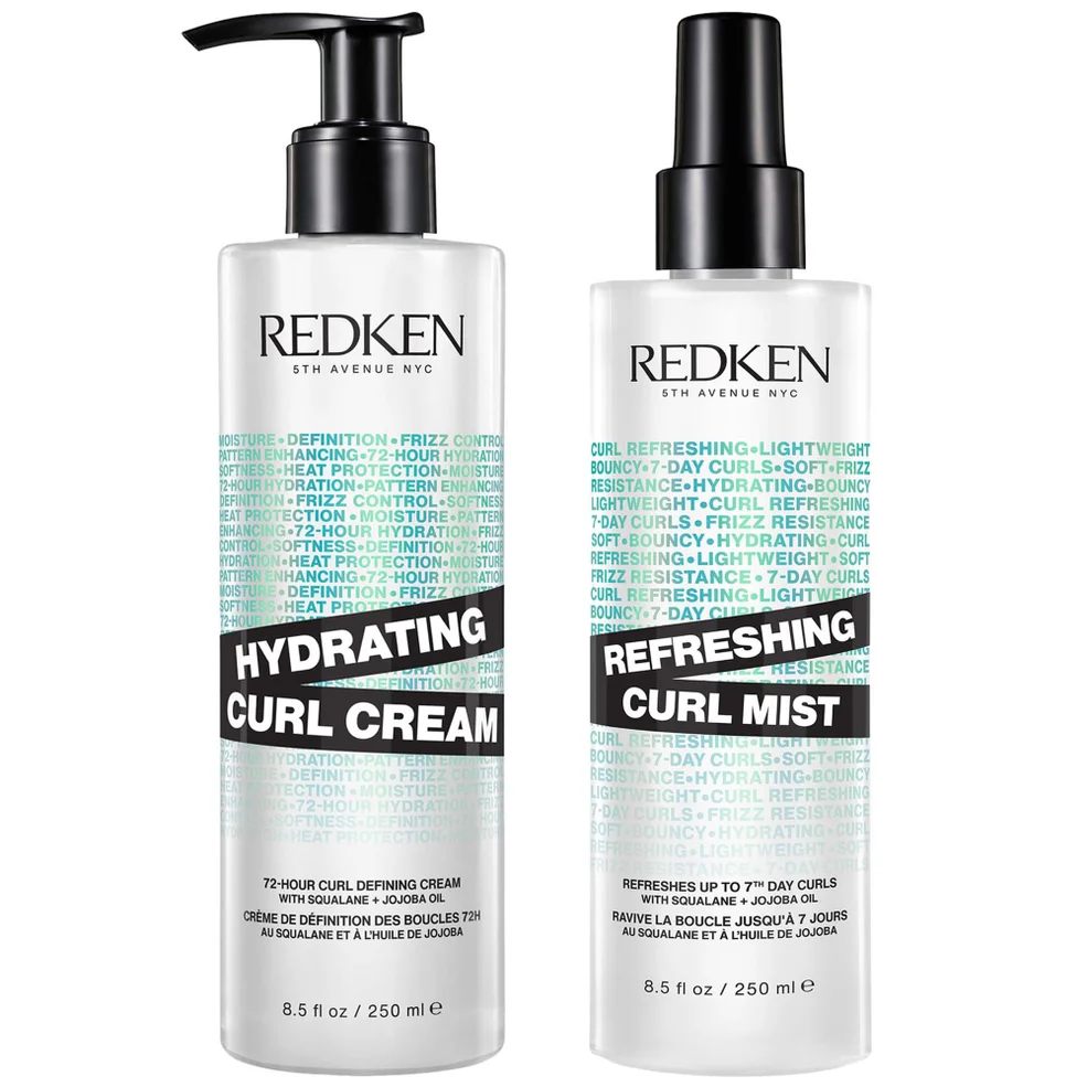 Redken Hydrating Curl Defining Cream and Refreshing Curl Hair Mist Bundle for Curly and Coily Hair Afbeelding 1