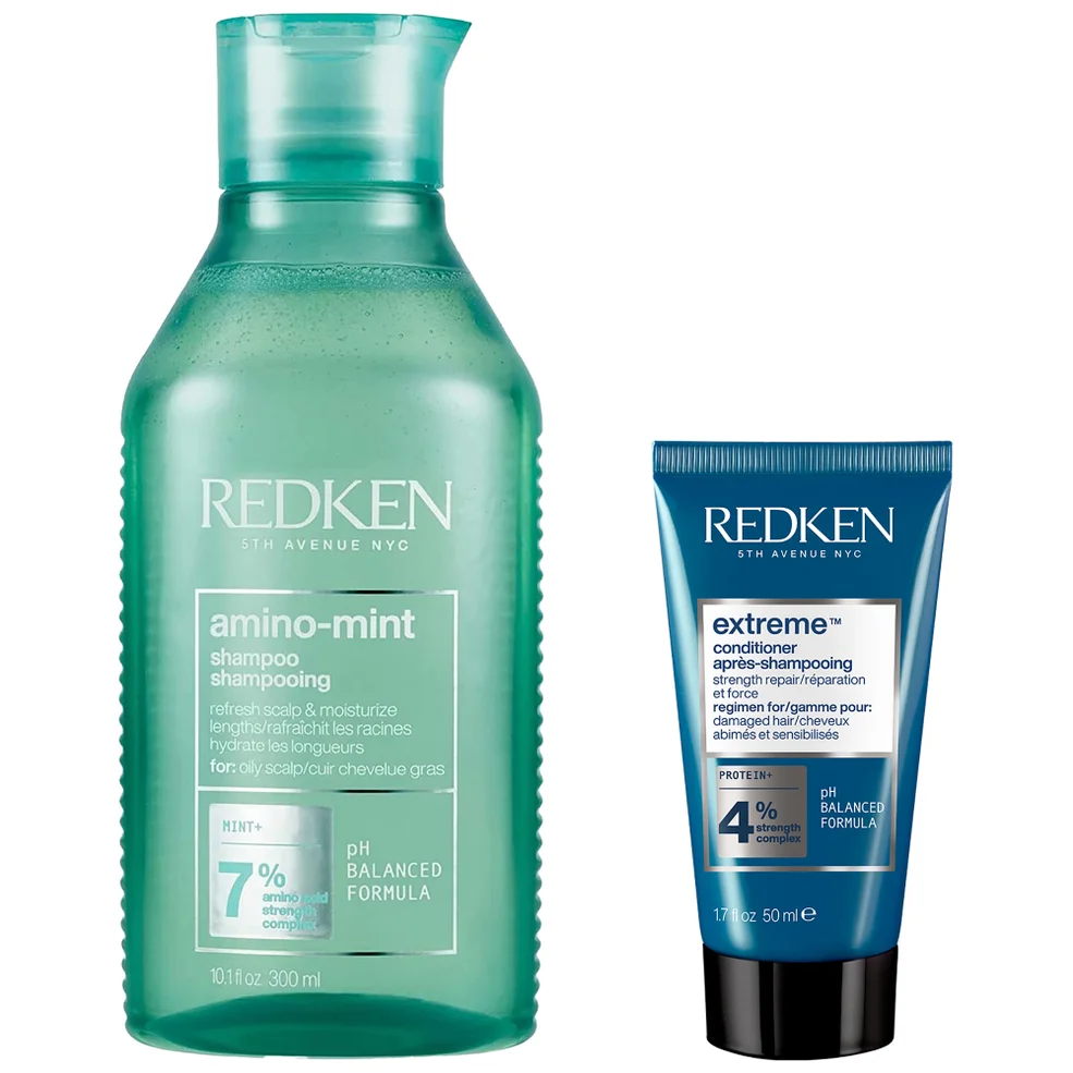 Redken Amino Mint Scalp Cleansing for Greasy Hair Shampoo and Extreme Conditioner Bundle Afbeelding 1