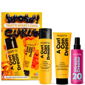 Matrix A Curl Can Dream Shampoo, Hair Mask and Miracle Creator Haircare Gift Set for Moisturising and Defining Curls/Coils - Option For Defining Curls and Coils