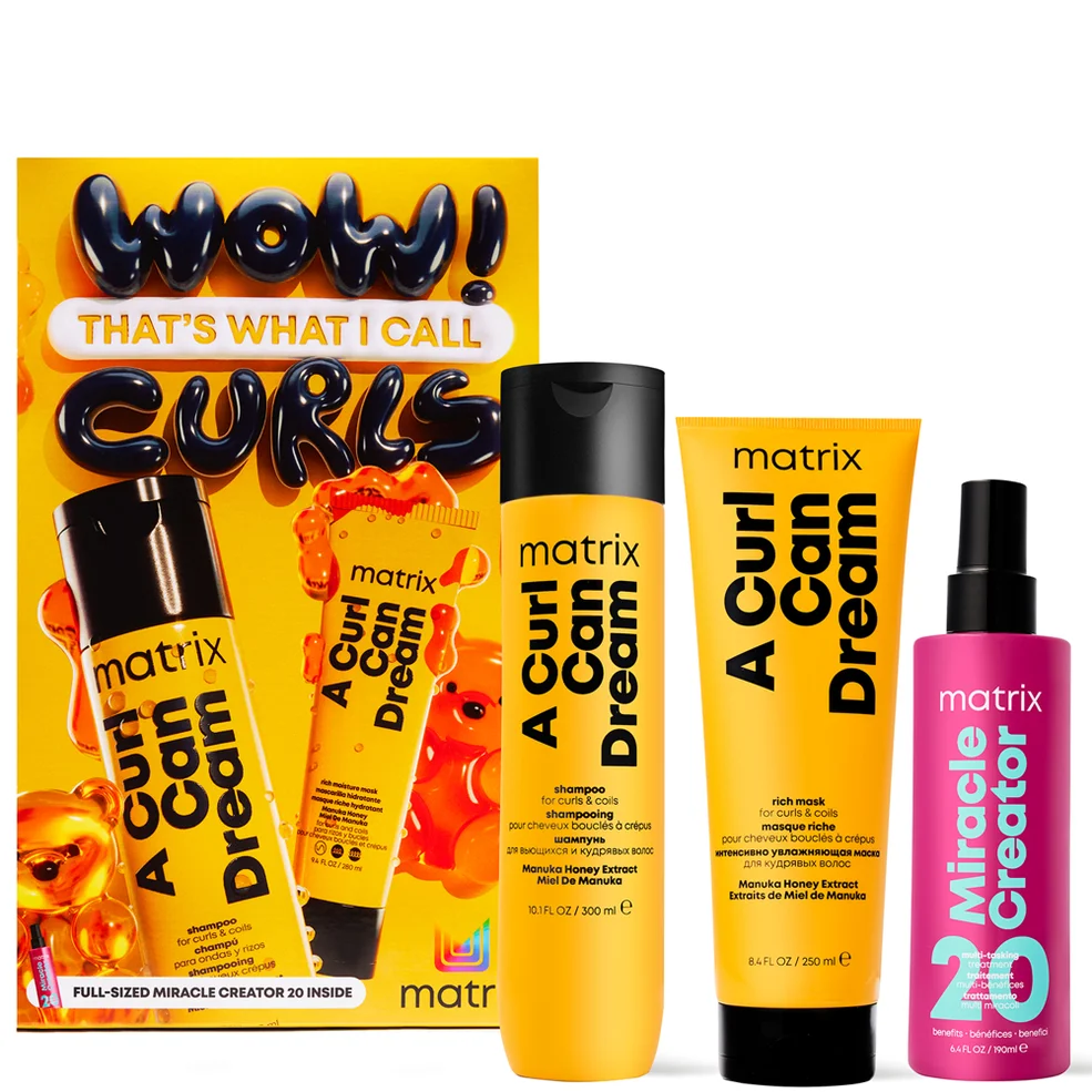 Matrix A Curl Can Dream Shampoo, Hair Mask and Miracle Creator Haircare Gift Set for Moisturising and Defining Curls/Coils Afbeelding 1