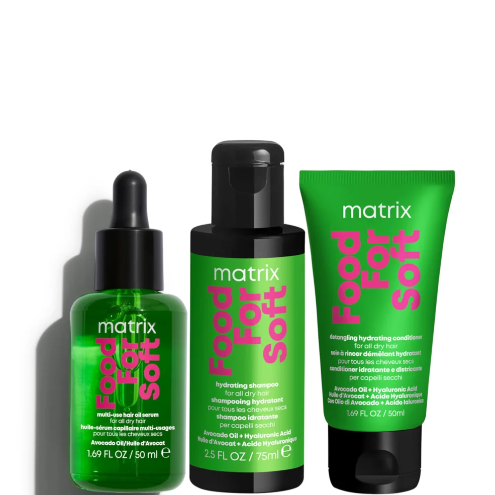 Matrix Food For Soft Hydrating Shampoo 75ml, Moisturising Conditioner 50ml and Hair Oil 50ml For Dry Hair Afbeelding 1
