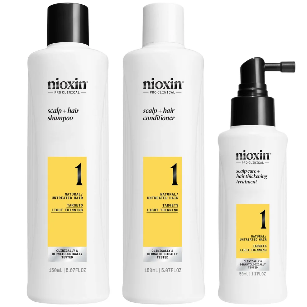 NIOXIN Scalp and Hair Thickening System 1 for Natural Hair with Light Thinning Trial Kit Afbeelding 1