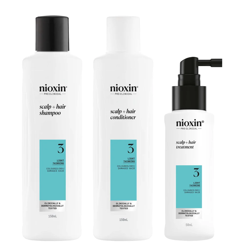 NIOXIN Scalp and Hair Thickening System 3 for Coloured Dry and Damaged Hair with Light Thinning Trial Kit Afbeelding 1