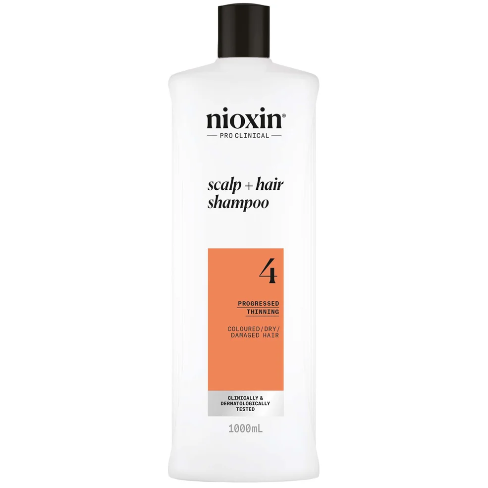 NIOXIN Scalp and Hair Thickening System 4 Shampoo for Coloured Dry and Damaged Hair with Progressed Thinning 1L Afbeelding 1