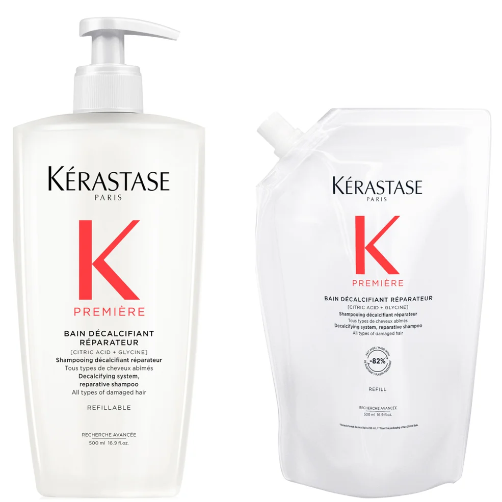 Kérastase Première Refillable Shampoo and Refill Pouch Duo for Damaged Hair with Pure Citric Acid and Glycine 500ml Afbeelding 1