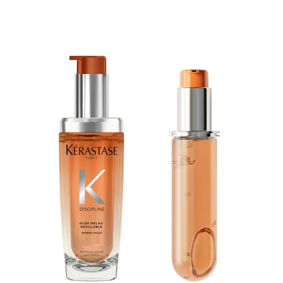 Kérastase Oleo-Relax Morpho Huile Refillable Hair Oil and Refill Capsule, for Dry and Frizz-prone Hair with Marula Oil 75ml Afbeelding 1