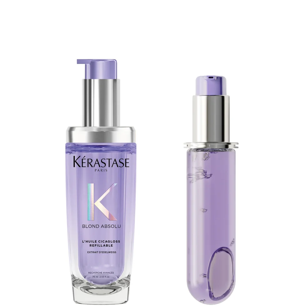 Kérastase Blond Absolu L’Huile Cicagloss Refillable Hair Oil 75ml and Refill Capsule Duo for Blonde or Lightened Hair Afbeelding 1