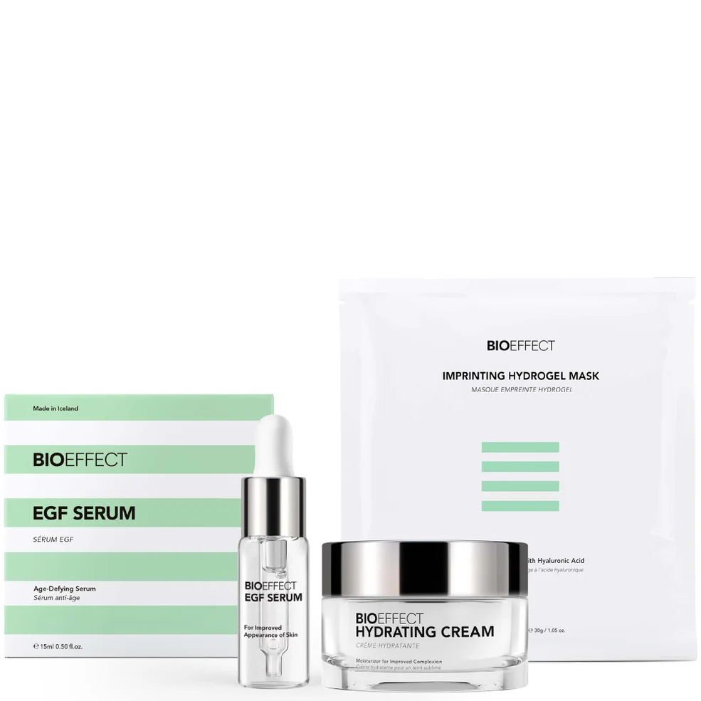 BIOEFFECT Icons Set including EGF Serum, Hydrating Cream 50ml and Imprinting Hydrogel Mask 25g Afbeelding 1