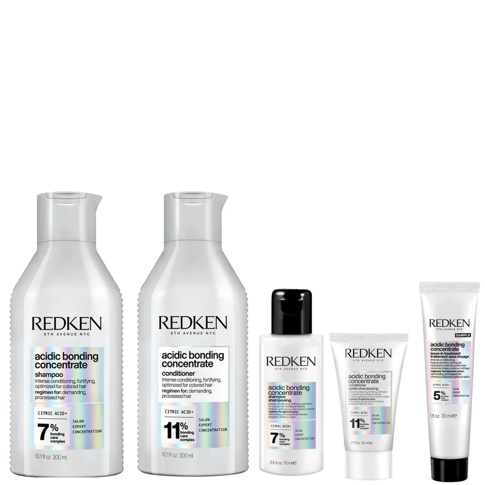 Redken Acidic Bonding Concentrate Shampoo and Conditioner 500ml with Shampoo 75ml, Conditioner 50ml and Leave-In Treatment 30ml Afbeelding 1