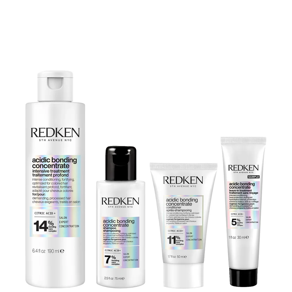Redken Acidic Bonding Concentrate Pre-Treatment 150ml, Mini Shampoo 75ml, Mini Conditioner 50ml Gift Set and Mini Leave-In 30ml Afbeelding 1