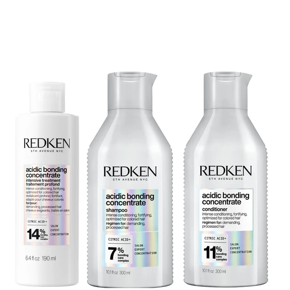 Redken Acidic Bonding Concentrate Pre-Treatment 190ml, Shampoo and Conditioner 300ml Bundle for Damaged Hair Bundle Afbeelding 1