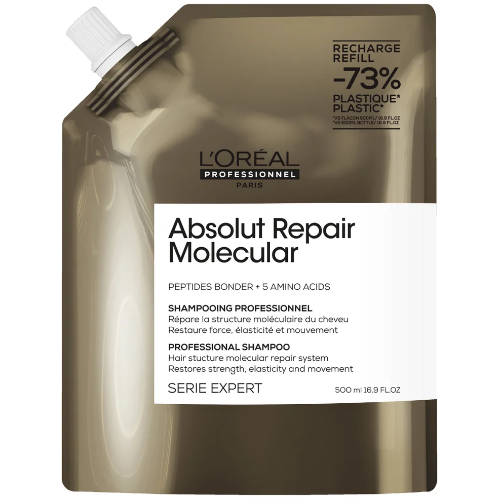 L'Oréal Professionnel Absolut Repair Molecular Shampoo Refill Pack 500ml for Damaged Hair Afbeelding 1