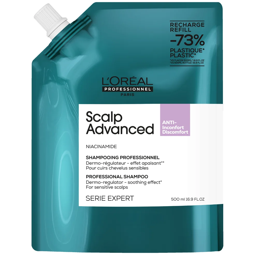 L'Oréal Professionnel Scalp Advanced Anti-Discomfort Shampoo Refill Pack 500ml for Itchy, Dry Scalp Afbeelding 1