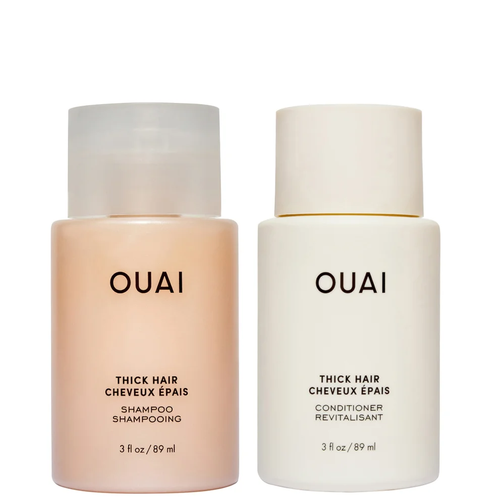 OUAI Thick Shampoo and Conditioner Travel Bundle Afbeelding 1