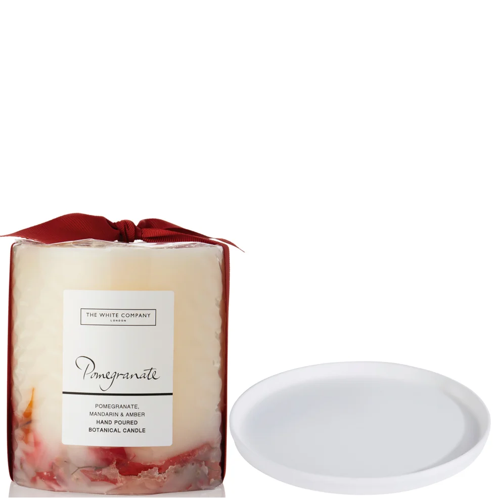 The White Company Pomegrante Botanical Candle and Plate - Medium Afbeelding 1