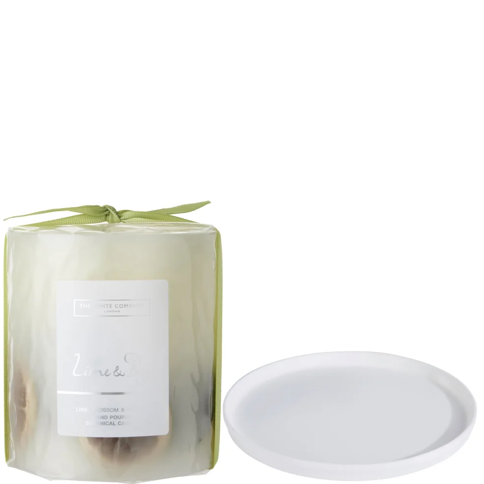 The White Company Lime and Bay Botanical Candle and Plate - Medium Afbeelding 1