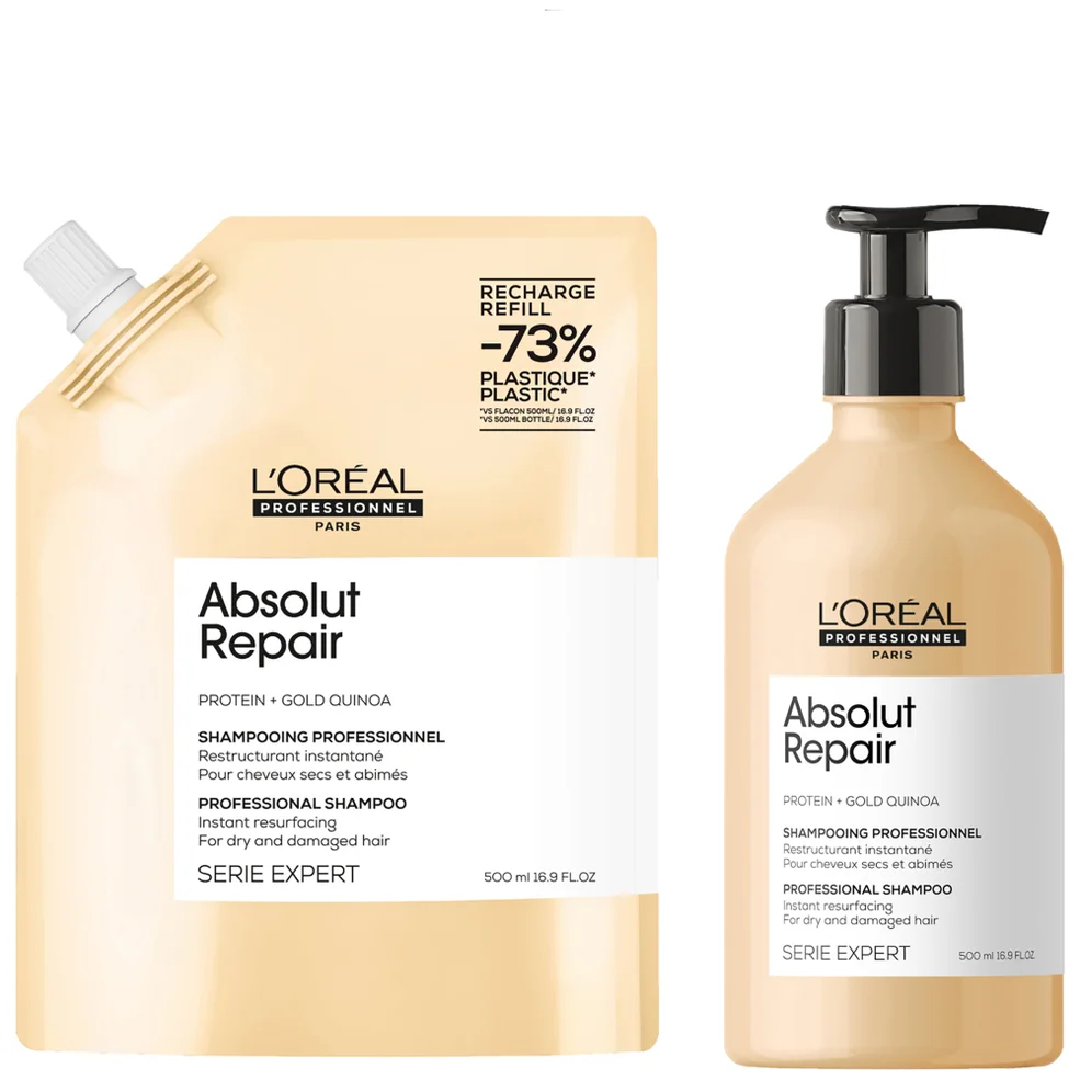 L’Oréal Professionnel Absolut Repair Shampoo 500ml and Refill Pack 500ml for dry & damaged hair Afbeelding 1