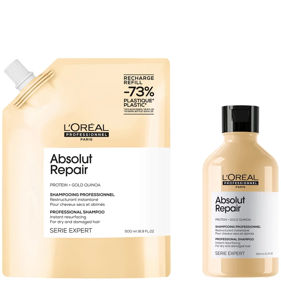 L’Oréal Professionnel Absolut Repair Shampoo 300ml and Refill Pack 500ml for dry & damaged hair Afbeelding 1