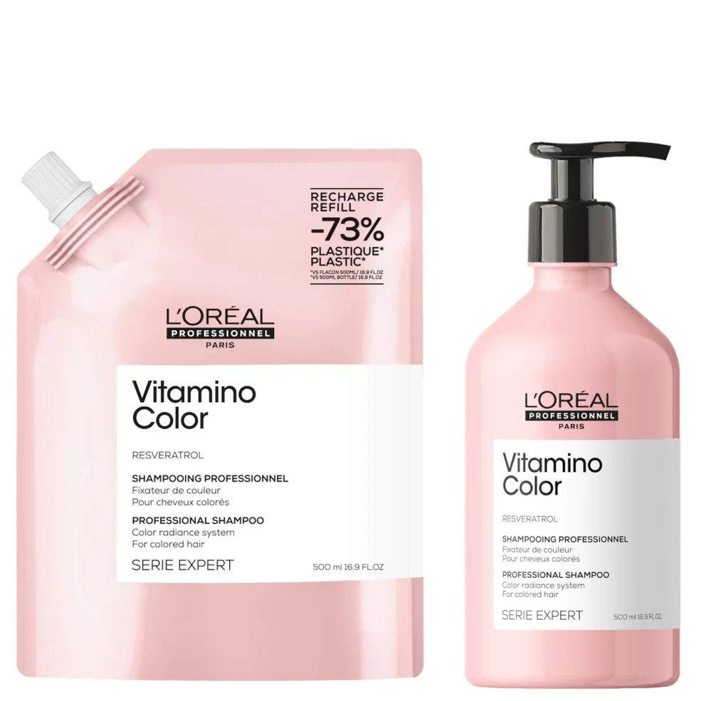 L’Oréal Professionnel Vitamino Color Shampoo 500ml and Refill Pack 500ml for coloured hair Afbeelding 1