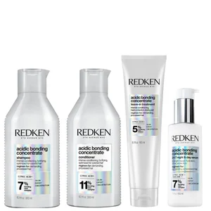 Redken Acidic Bonding Concentrate Shampoo 300ml, Conditioner 300ml, Leave-in Treatment 150ml and 24/7 Night & Day Serum Bundle - undefined undefined