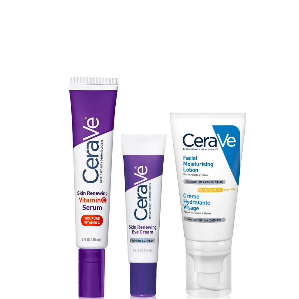 CeraVe Daily Care Routine for First Signs of Ageing Eye Cream Vitamin C Serum and Moisturiser with SPF50 Afbeelding 1