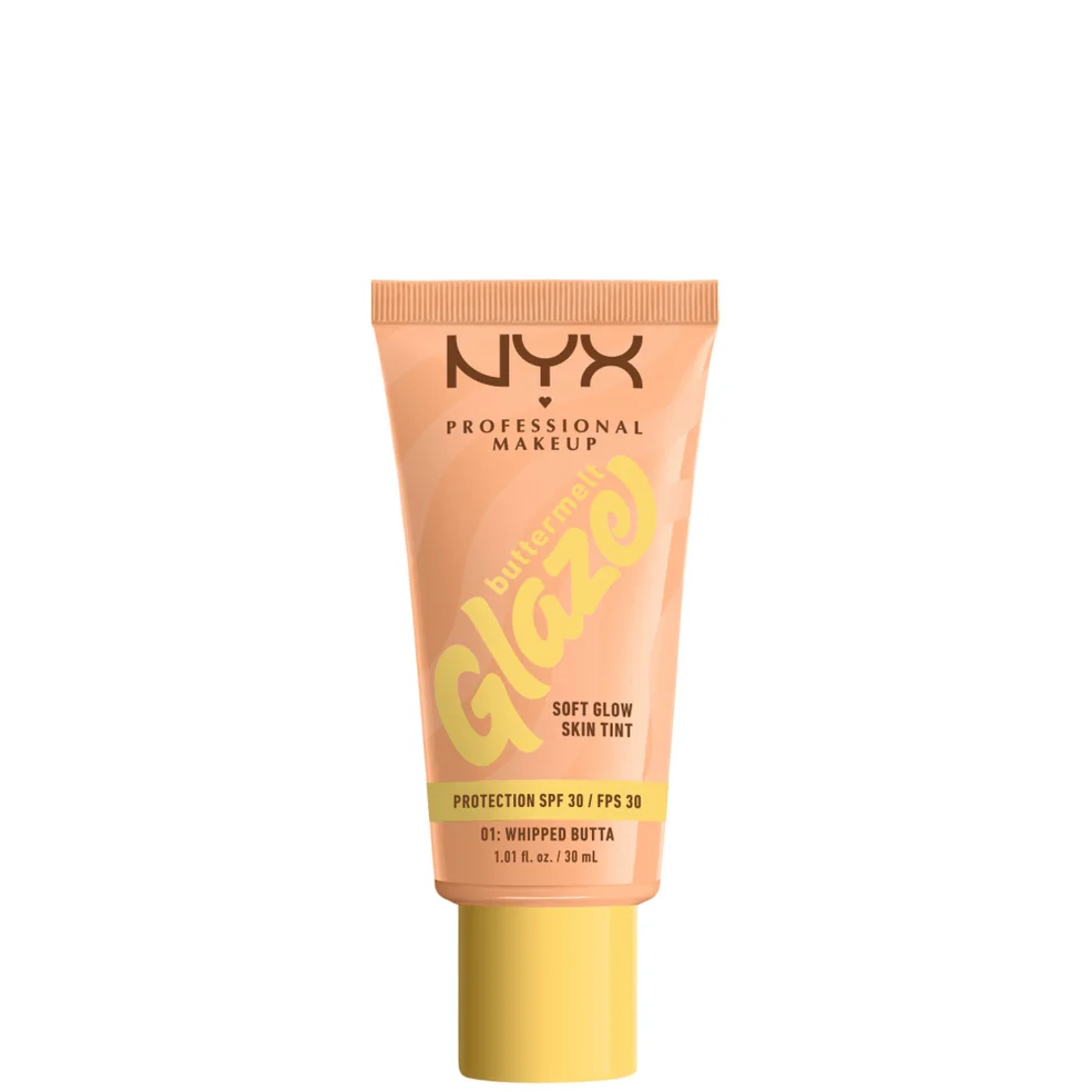 NYX Professional Makeup Buttermelt Glaze Soft Glow Skin Tint + SPF/FPS 30 Foundation (Various Shades) Afbeelding 1