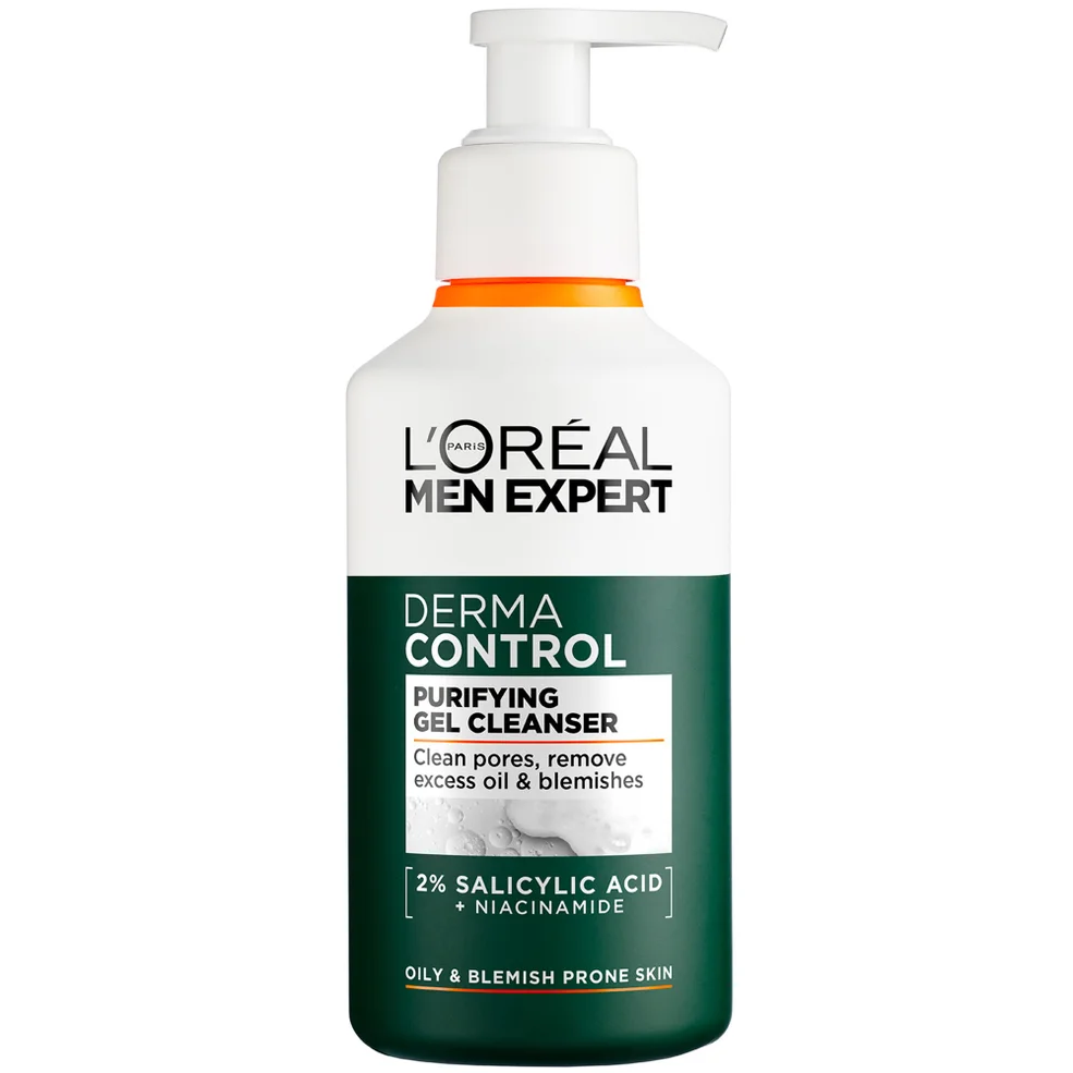 L'Oréal Men Expert Derma Control Purifying Cleansing Gel with 2% Salicylic acid + Niacinamide 260ml Afbeelding 1