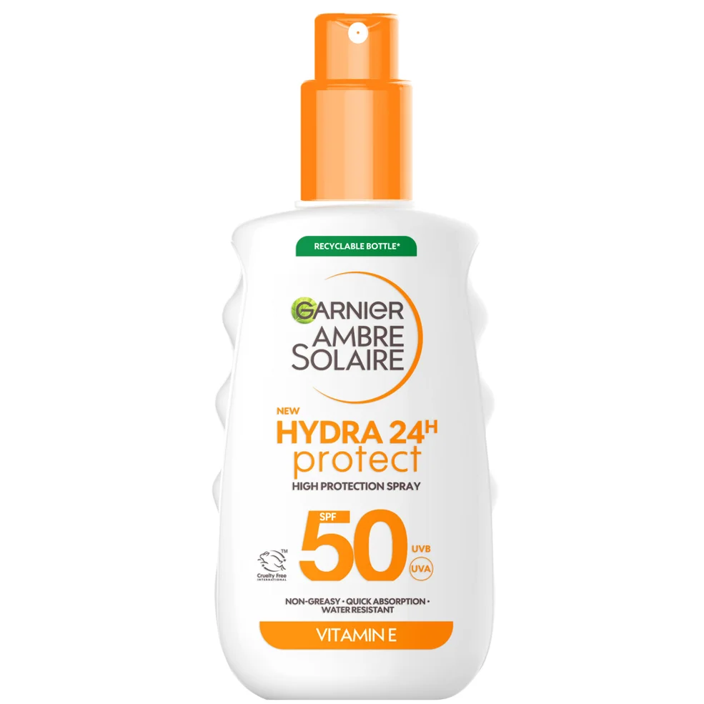 Garnier Ambre Solaire SPF 50 Hydra 24 Hour Protect High Protection UVB & UVA Hydrating Sun Cream Spray 150ml Afbeelding 1