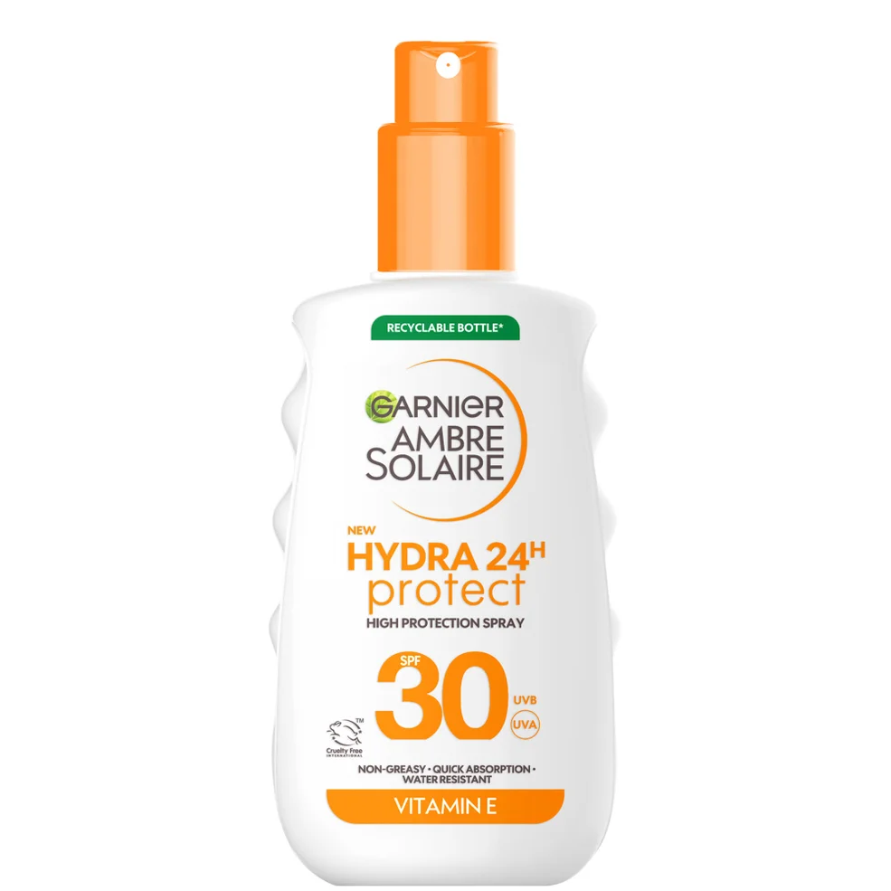 Garnier Ambre Solaire SPF 30 Hydra 24 Hour Protect Hydrating Sun Cream Spray With Vitamin E, 150ml Afbeelding 1