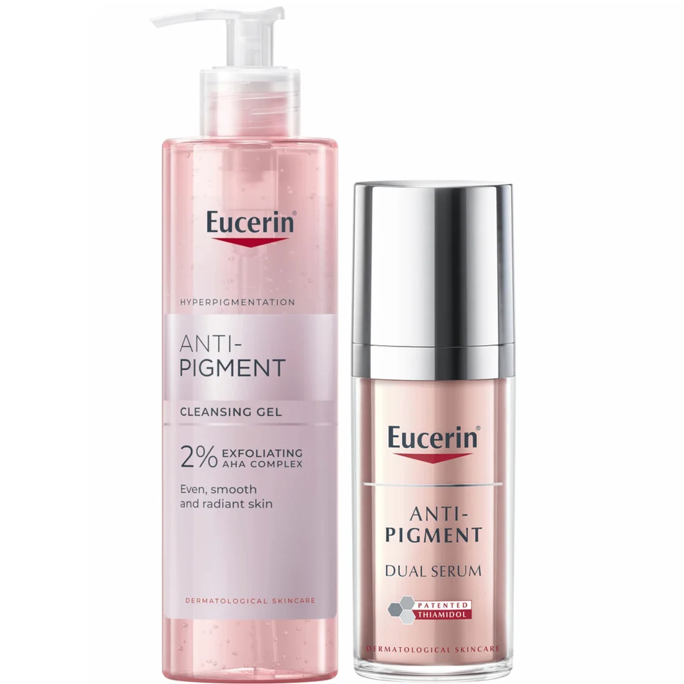 Eucerin Anti-Pigment Cleansing Gel 200ml & Dual Face Serum 30ml for Pigmentation and Dark Spots Bundle Afbeelding 1