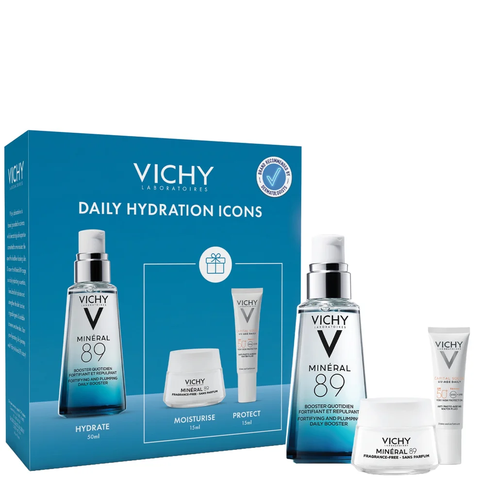 Vichy Mineral 89 Hyaluronic Acid Daily Hydration Kit: Serum, Moisturiser, and SPF50 Afbeelding 1