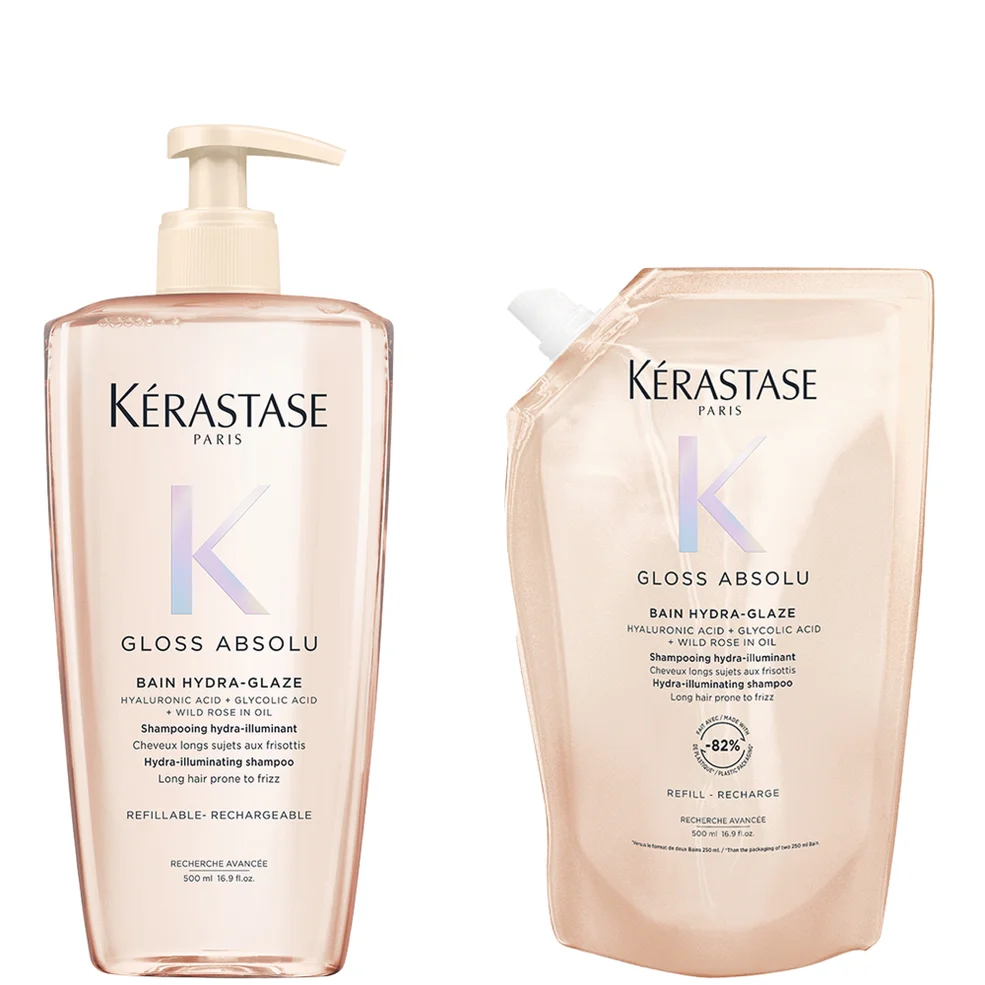 Kérastase Gloss Absolu Shampoo 500ml and Refill Pouch Bundle Afbeelding 1