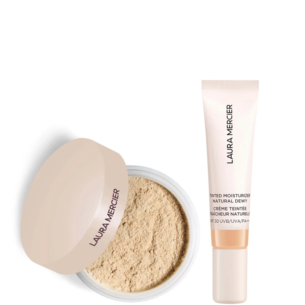 Laura Mercier Mini Translucent Loose Setting Powder Ultra Blur and Travel Size Tinted Moisturiser Dewy Duo (various shades) Afbeelding 1