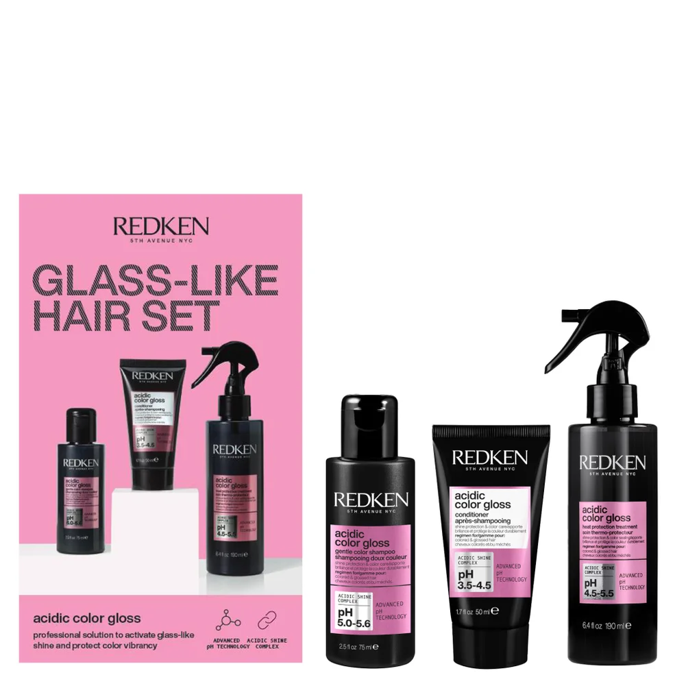 Redken Acidic Color Gloss Discovery Set, Heat Protection Hair Treatment 190ml, Shampoo 75ml , Conditioner 50ml Afbeelding 1